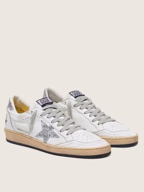 Like New - Golden Goose White/Silver Ball Star Sneakers size 11 (42)